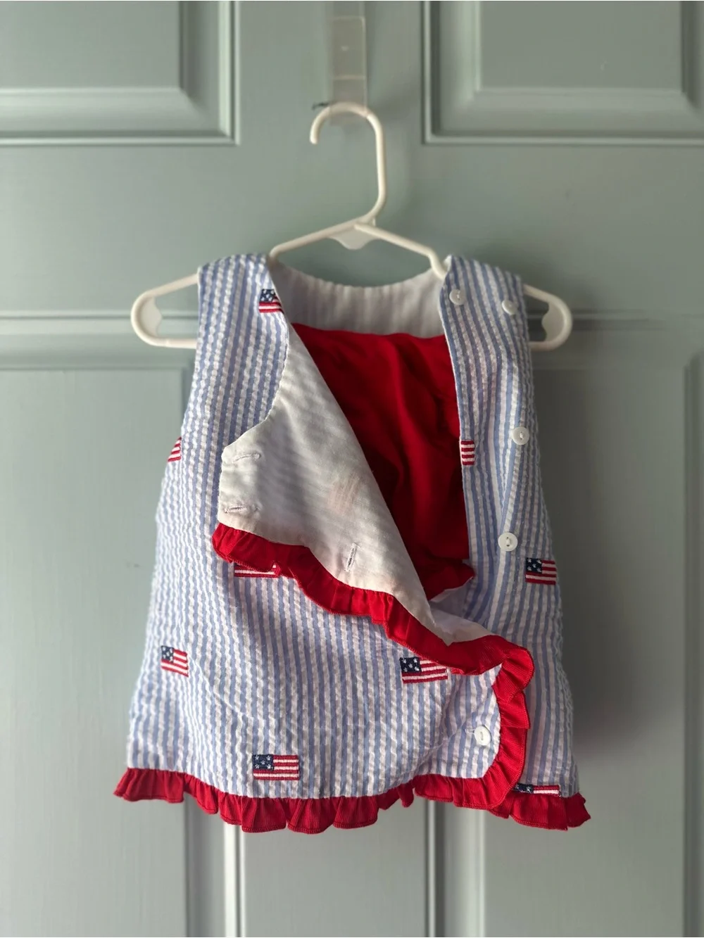 Smocked Polkadot patriotic wrap
